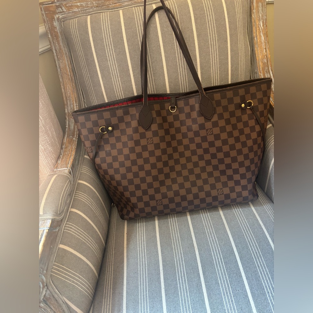 Louis Vuitton Brown Neverfull Tote Bag GM damier ebene